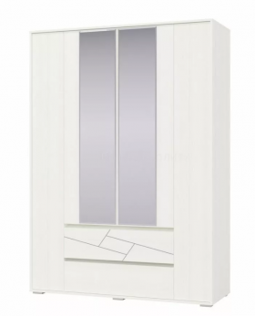 Шкаф 4-х дверный с ящиками Аделина 1600 Рамух белый в Яровом - yarovoe.katalogmebeli.com | фото