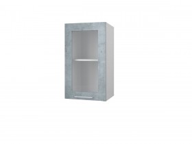 Шкаф 40 с витриной Лофт (Камень Оленна/Белый) в Яровом - yarovoe.katalogmebeli.com | фото