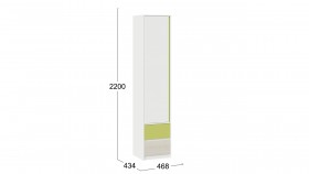 Шкаф для белья комбинированный «Сканди» Дуб Гарден/Белый/Зеленый в Яровом - yarovoe.katalogmebeli.com | фото 4