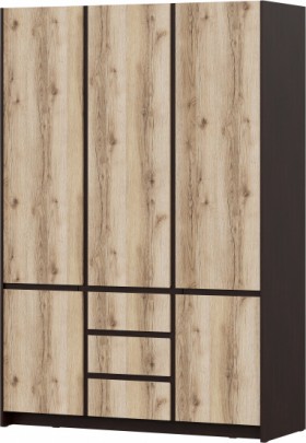Модульная система "Прага" Шкаф для одежды трехстворчатый Дуб Венге/Дуб Делано в Яровом - yarovoe.katalogmebeli.com | фото