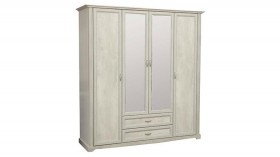 Шкаф для одежды "Сохо" (бетон пайн белый/2 ящика/зеркало) в Яровом - yarovoe.katalogmebeli.com | фото