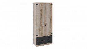 Шкаф для одежды комбинированный «Окланд» (Фон Черный/Дуб Делано) в Яровом - yarovoe.katalogmebeli.com | фото