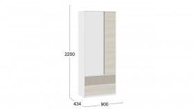 Шкаф для одежды комбинированный «Сканди» Дуб Гарден/Белый/Глиняный серый в Яровом - yarovoe.katalogmebeli.com | фото 4
