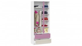 Шкаф для одежды комбинированный «Сканди» Дуб Гарден/Белый/Лиловый в Яровом - yarovoe.katalogmebeli.com | фото 4