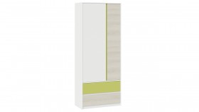 Шкаф для одежды комбинированный «Сканди» Дуб Гарден/Белый/Зеленый в Яровом - yarovoe.katalogmebeli.com | фото