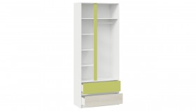 Шкаф для одежды комбинированный «Сканди» Дуб Гарден/Белый/Зеленый в Яровом - yarovoe.katalogmebeli.com | фото 2