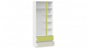 Шкаф для одежды комбинированный «Сканди» Дуб Гарден/Белый/Зеленый в Яровом - yarovoe.katalogmebeli.com | фото 3