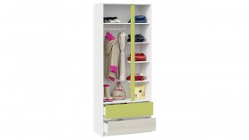 Шкаф для одежды комбинированный «Сканди» Дуб Гарден/Белый/Зеленый в Яровом - yarovoe.katalogmebeli.com | фото 4