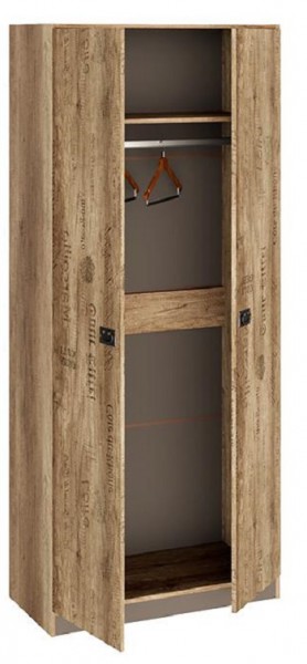 Шкаф для одежды «Пилигрим» (Дуб Каньон светлый, Фон серый) в Яровом - yarovoe.katalogmebeli.com | фото 2