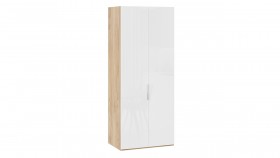 Шкаф для одежды с 2 глухими дверями «Эмбер» Яблоня Беллуно/Белый глянец в Яровом - yarovoe.katalogmebeli.com | фото