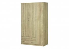 Шкаф для платья и белья 3-х дверный без зеркала Дуб Сонома в Яровом - yarovoe.katalogmebeli.com | фото