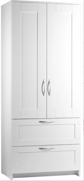 Шкаф двухдверный Сириус с 2 ящиками белый в Яровом - yarovoe.katalogmebeli.com | фото