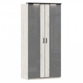 Техно ЛД 678.130.000.007 Шкаф 2-хстворчатый с комбинированными дверями (Дуб Крафт белый/Серый шифер) в Яровом - yarovoe.katalogmebeli.com | фото
