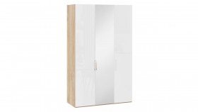 Шкаф комбинированный с 2 глухими и 1 зеркальной дверями правый «Эмбер» Яблоня Беллуно/Белый глянец в Яровом - yarovoe.katalogmebeli.com | фото