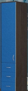 Шкаф-пенал №2 (закрытый) Бодего темный/Голубой в Яровом - yarovoe.katalogmebeli.com | фото