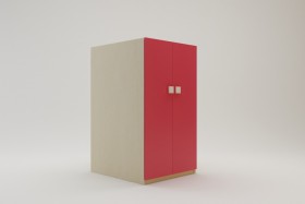 Шкаф под кровать второго яруса Бэрри (Красный/корпус Клен) в Яровом - yarovoe.katalogmebeli.com | фото