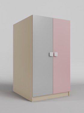 Шкаф под кровать второго яруса Грэйси (Розовый/Серый/корпус Клен) в Яровом - yarovoe.katalogmebeli.com | фото