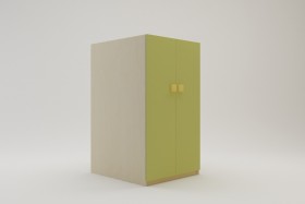 Шкаф под кровать второго яруса Смайли (Зеленый/корпус Клен) в Яровом - yarovoe.katalogmebeli.com | фото