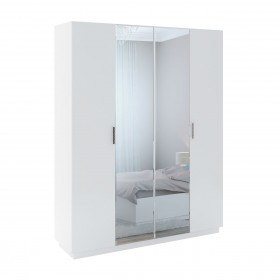 Шкаф с зер. 4 двери М22 Спальня Тиффани (белый текстурный) в Яровом - yarovoe.katalogmebeli.com | фото