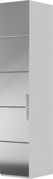 Шкаф ШР-1 зеркало, левый, Вива (Белый/Белый глянец/Платина) в Яровом - yarovoe.katalogmebeli.com | фото