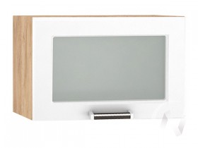 Шкаф верхний со стеклом Прага ШВГС 500 (Белое дерево/корпус дуб крафт золотой) в Яровом - yarovoe.katalogmebeli.com | фото