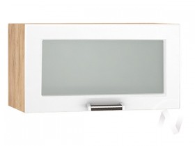 Шкаф верхний со стеклом Прага ШВГС 600 (Белое дерево/корпус дуб крафт золотой) в Яровом - yarovoe.katalogmebeli.com | фото