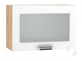Шкаф верхний со стеклом Прага ШВГС 609 (Белое дерево/корпус дуб крафт золотой) в Яровом - yarovoe.katalogmebeli.com | фото