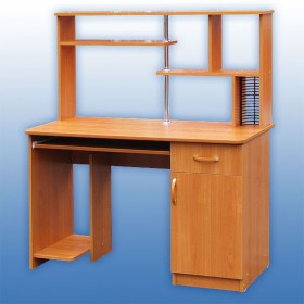 Компьютерный стол 1 с надстройкой (Венге/Дуб выбеленный) в Яровом - yarovoe.katalogmebeli.com | фото 3
