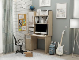 Компьютерный стол Лайт-1 (1200/дуб сонома/белый) в Яровом - yarovoe.katalogmebeli.com | фото