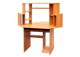 Угловой компьютерный стол (Вишня Оксфорд) в Яровом - yarovoe.katalogmebeli.com | фото
