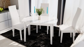 Стол обеденный «Портофино» (Белый глянец/Стекло белое) в Яровом - yarovoe.katalogmebeli.com | фото 2
