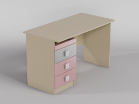 Стол (прямая столешница) Грэйси (Розовый/Серый/корпус Клен) в Яровом - yarovoe.katalogmebeli.com | фото
