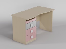 Стол (столешница с выемкой) Грэйси (Розовый/Серый/корпус Клен) в Яровом - yarovoe.katalogmebeli.com | фото