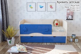 Техно Кровать детская 2 ящика 1.6 Синий глянец в Яровом - yarovoe.katalogmebeli.com | фото