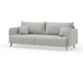 Валериан диван трёхместный прямой Светло-серый, ткань RICO FLEX 108 в Яровом - yarovoe.katalogmebeli.com | фото